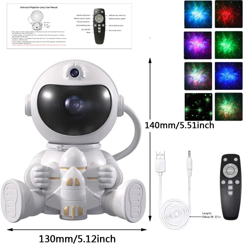 Rocket Astronaut LED Star Projector