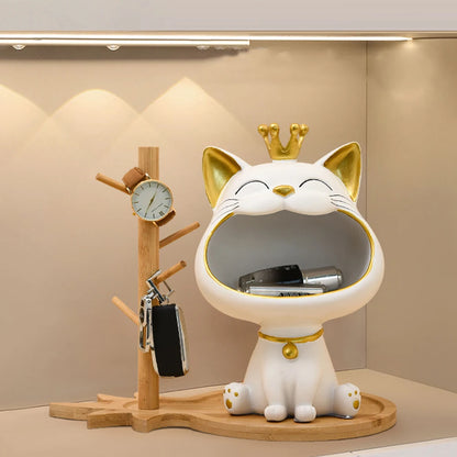 Fortune Cat Key Holder & Storage Figurine