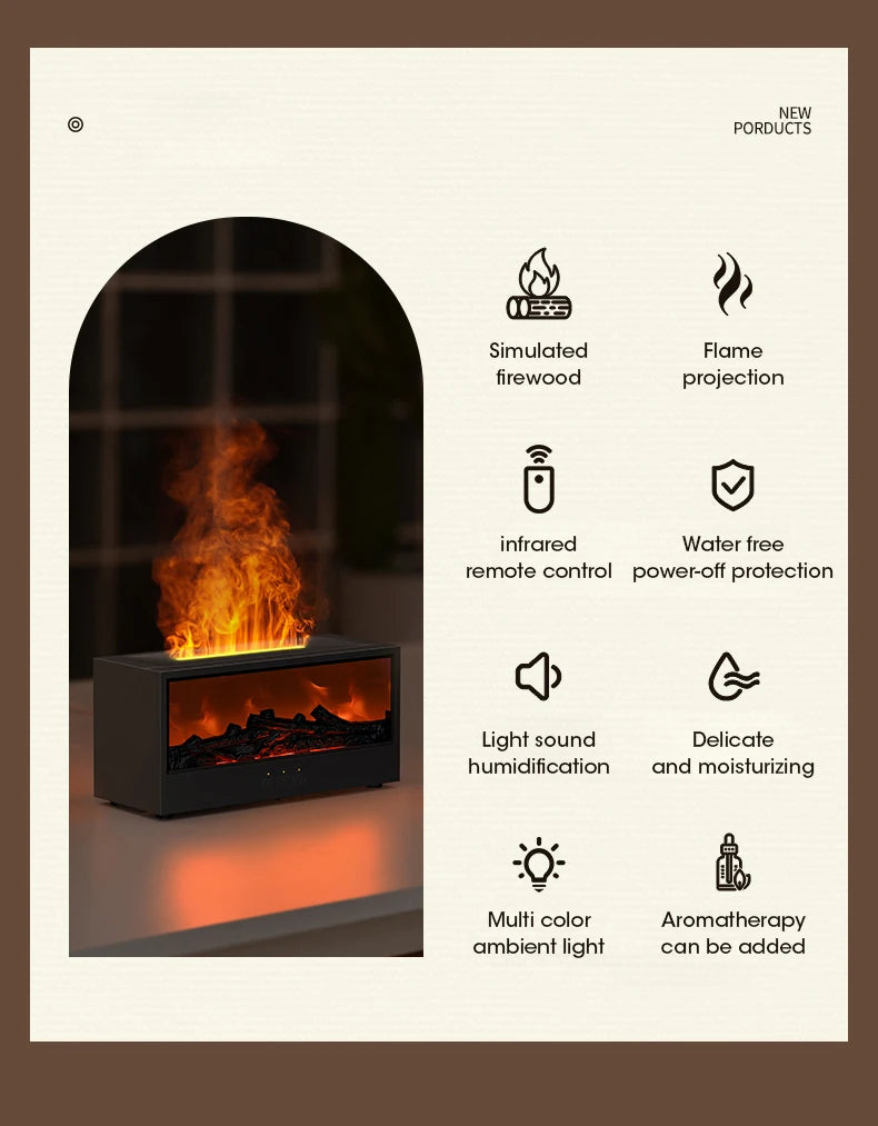 Simulated Fireplace Aroma Diffuser & Humidifier