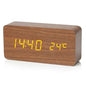 Digital LED Wooden Alarm Clock with Temperature Display