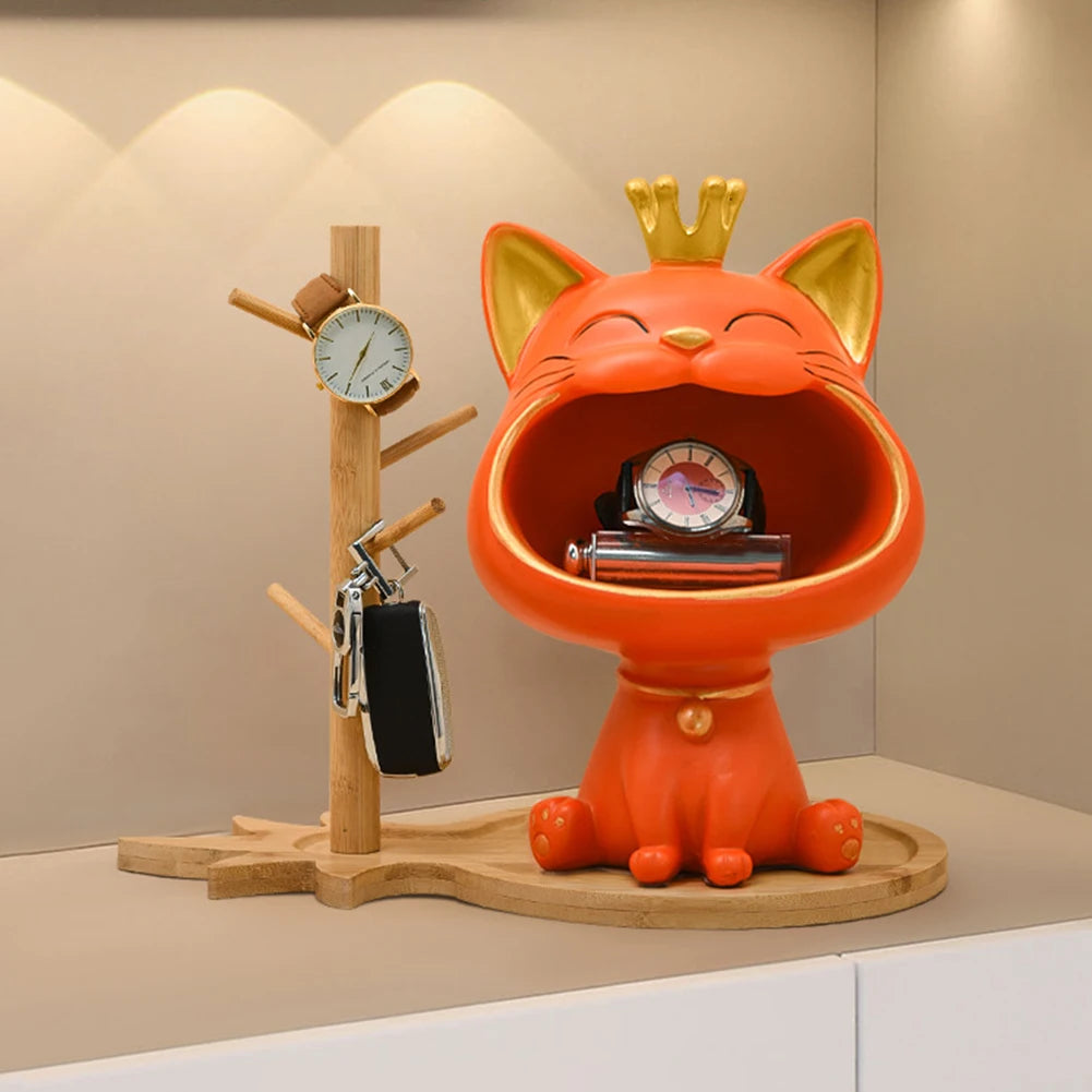 Fortune Cat Key Holder & Storage Figurine