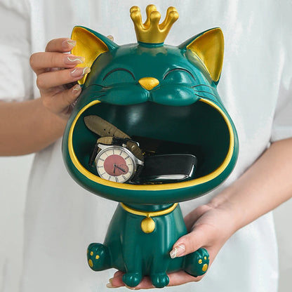 Fortune Cat Key Holder & Storage Figurine