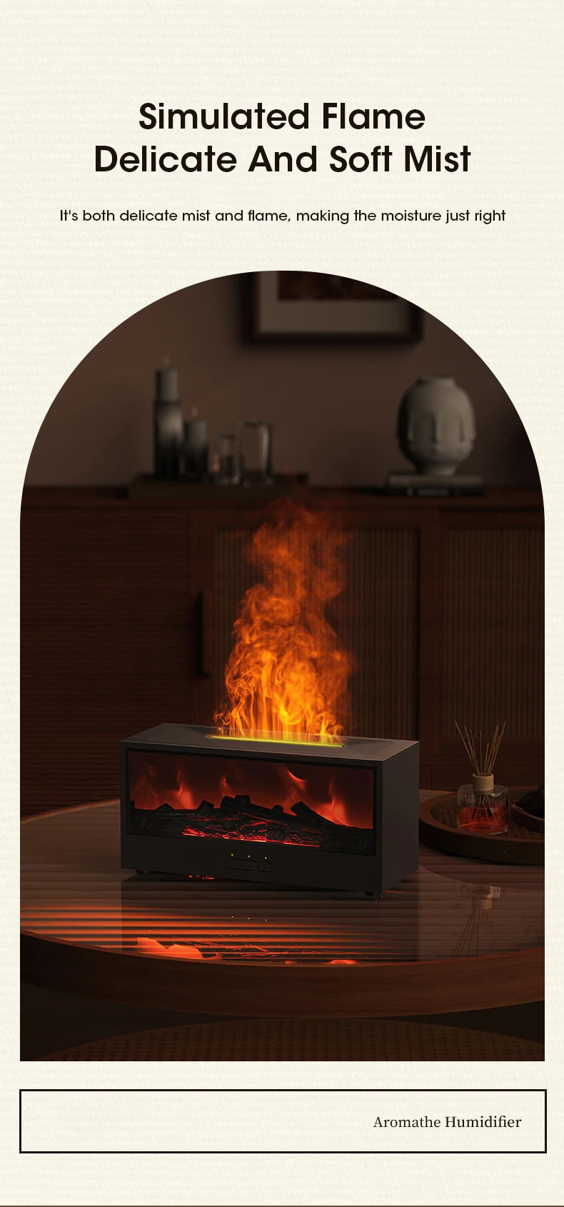 Simulated Fireplace Aroma Diffuser & Humidifier